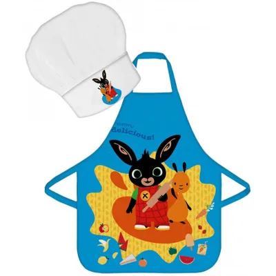Produktbild von Kinderschürze mit Kochmütze Bing Bunny blau