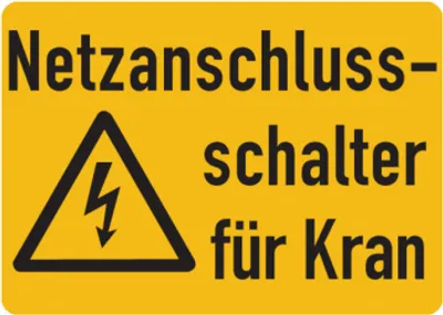 Produktbild von Dreifke® Warnschild, Netzanschlussschalter für Kran, Folie - ISO 7010 | Folie...