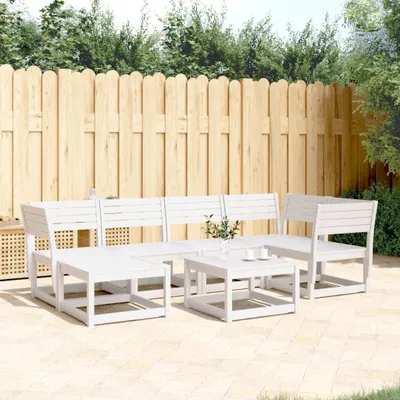 Produktbild von Maison Exclusive - 6-tlg. Garten-Sofagarnitur Weiß Massivholz Kiefer