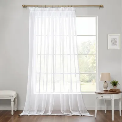 Zdjęcie produktu dla Omgoods - Zasłona z tkaniny - Poliestrowa firanka z falbaną, 300 x 225 cm