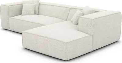 Produktbild von Bouclé L-Form Sofa Arelia Weiß Rechts