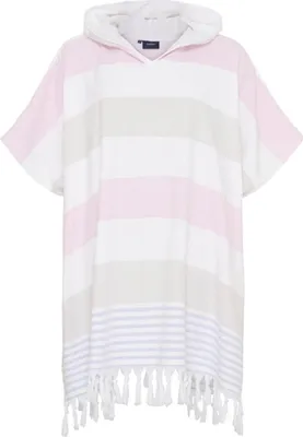 Produktbild von Sea Ranch Damen Beach-Poncho mit Kapuze - Badeponcho Surf-Handtuch Umziehhilfe Baumwolle in Multistripe Pink