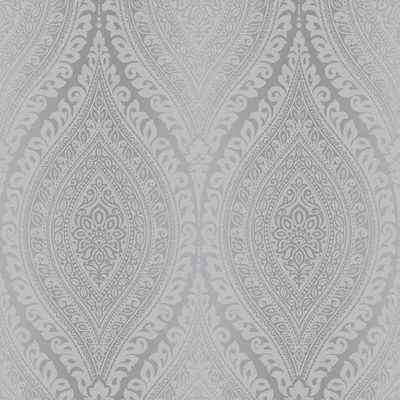 Produktbild von Wandtapete Kismet Damask Glitter silber