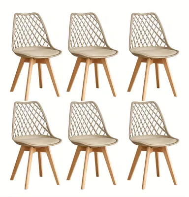 Image de Chaises de salle à manger scandinaves - Chaises design - Chaises de cuisine - Chaises de salon - Chaises de café - Lot de 6