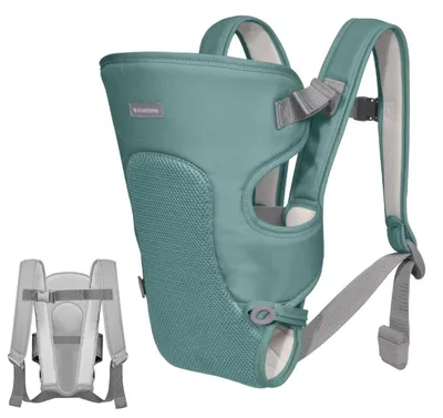Image de Kikkaboo Porte-bébé ventral Myra Porte-bébé dorsal, appui-tête pliable à partir de 3 mois vert clair