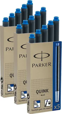 Productafbeelding van Parker inktpatronen Quink 3 verpakkingen met in totaal - Set van 15 - Blauw 15er Pack