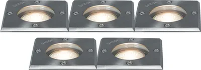 Produktbild von 5er Set Bodenstrahler Stahl IP65 Basic Square