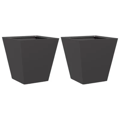 Produktbild von vidaXL Pflanzkübel 2 Stk. Schwarz 30x30x30 Stahl