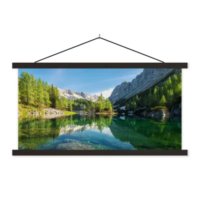 Produktbild von MuchoWow® Textilposter Wasser - Berge - Felsen 120x60 cm mit schwarzem Rahmen - Dekoration Schlafzimmer