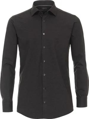 Produktbild von VENTI Herren Businesshemd Langarm Kent Modern-Fit Jerseyflex Anthrazit 41