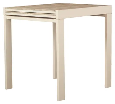 Zdjęcie produktu dla Rozkładany stół w kolorze beżowym, 70 x 70 cm do 140 cm