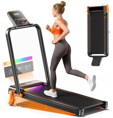 Immagine prodotto di Tapis roulant pieghevole - Motore da 550 W - Velocità massima di 12 km/h - Inclinazione massima del 15% - Ideale per uso domestico e in ufficio