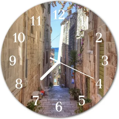 Produktbild von Glasuhr Wanduhr Küchenuhr Echt-Glas 30fi cm Gasse mehrfarbig