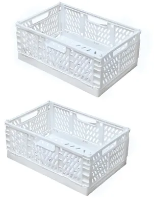 Obrázok produktu pre Omgoods – Súprava 2 skladacích úložných boxov, biela, 43 × 29 × 17 cm