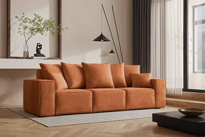 Produktbild von Kaiser Möbel Sofa, Dreisitzer Couch ELLA, Stoff Noel, Orange