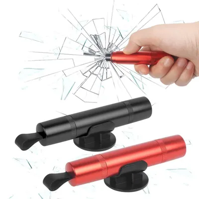 Immagine prodotto di 2 martelli di emergenza "Nothammer" con tagliacinture, rompiglass e kit di emergenza, colore nero/rosso