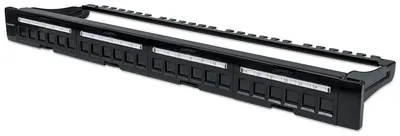 Produktbild von INTELLINET Patchpanel,19",Blank,24Port,1U,Cable Manag.,Black