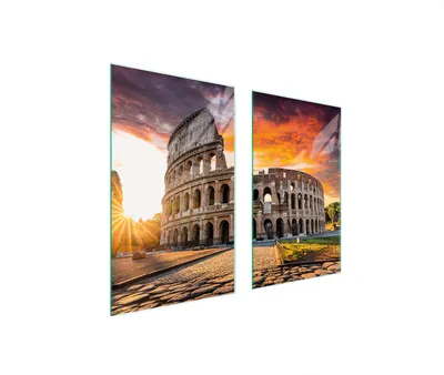 Produktbild von Herdabdeckplatten 2 teilig 75x52 Glaskeramikkochfeld Abdeckung Glas Schneidebrett Kolosseum Landschaft