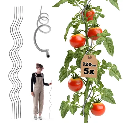 Zdjęcie produktu dla KADAX spiralna podpórka do roślin z aluminium, 120 cm, 5 sztuk