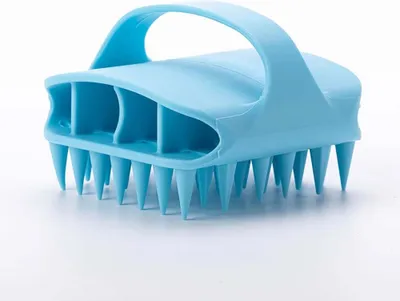 Produktbild von INF Silikon Kopfhaut Massagebürste - Shampoo Bürste für Tiefenreinigung Blau