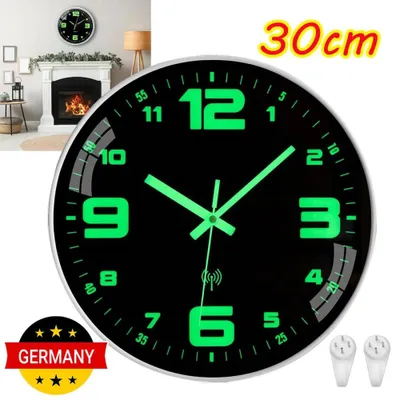 Image de Horloge murale silencieuse de 30 cm, sans tic-tac, idéale pour le bureau ou la cuisine. Horloge murale silencieuse