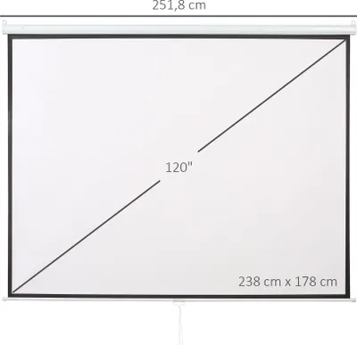 Obrázek produktu pro HOMCOM Promítací plátno 244 x 183 cm, 120 palců, 4:3/16:9