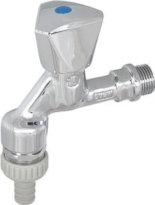 Obrázek produktu pro Js Auslaufventil Mit Rb,Rv,Sv 3-Kt.-Griff Blau,1/2",Pol.cr,Dvgw