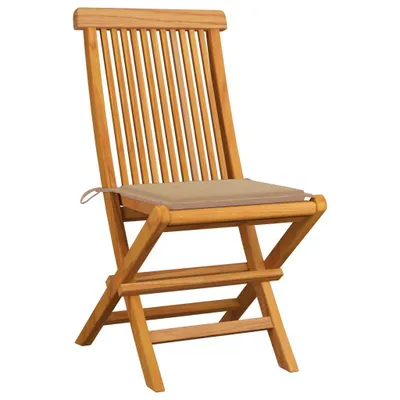 Produktbild von VidaXL 3062571, Terrasse, Gepolsterter Sitz, Teak, Beige, Polyester, 470 mm