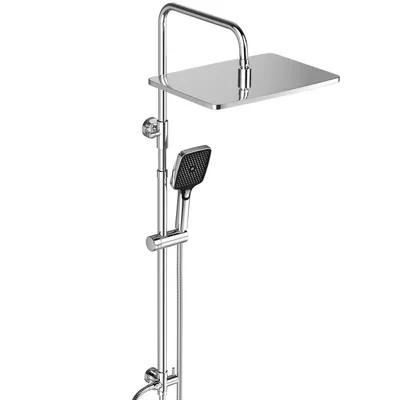Produktbild von JOHO Edelstahl Duschsystem ohne Armatur, Regendusche Duschset Wassersparend mit Kopfbrause 35x25 cm Chrom