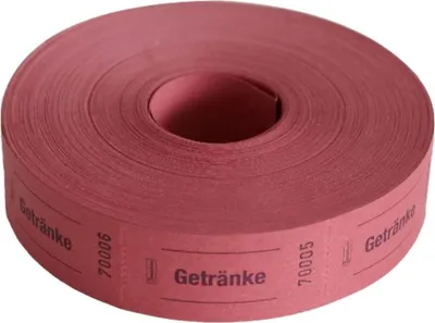 Image de Rouleau de marqueurs de boissons 57x30mm rouge 1000 coupures