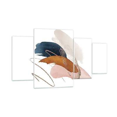 Produktbild von Bilder auf glas - 4 Teile - Die Farben Abstraktion Stück - 160x90cm - Glasbilder - Wandbilder - Bilder - Wanddekoration aus Glas - Glas Bilder - Wandbild auf Glas - GDL160x90-5100