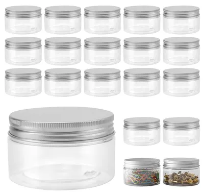 Immagine prodotto di Contenitori trasparenti da 100 ml con coperchio in alluminio