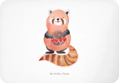 Produktbild von Mr. & Mrs. Panda Kühlschrankmagnet Roter Panda - Weiß - Geschenk, Liebe, Lieblingsmensch, Liebling, tafelmagnet, haftmagnet, magnet, Lustige Sprüche, Herz, Rot