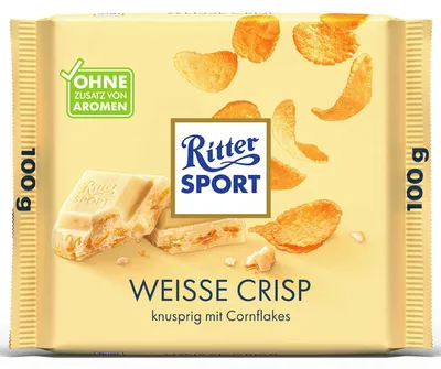 Produktbild von Ritter Sport Weisse Crisp 100g, KI-generiertes Bild