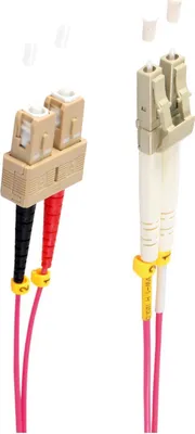 Produktbild von Duplex Patchkabel LC/SC 50/125µ, OM4 violett, 15m