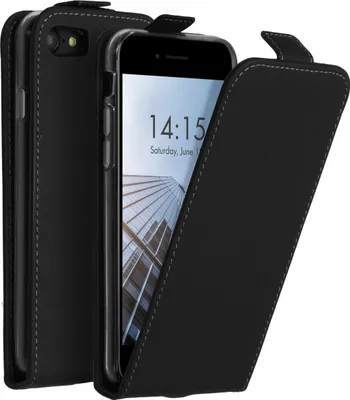 Image de Accezz Etui Flip pour Apple iPhone SE (2022 / 2020) / 8 / 7 - Noir