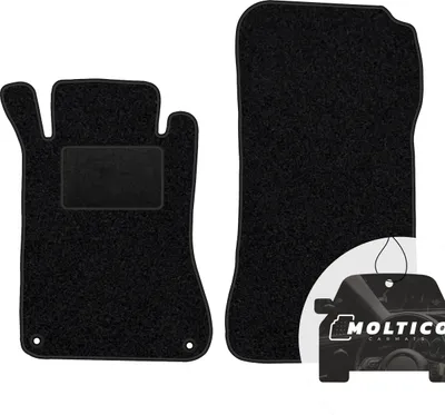 Produktbild von moto-MOLTICO Vorne Fußmatten Auto Velours Autoteppiche Schwarz Automatten Set 2-teilig passend für Mercedes-Benz C-Klasse W203 2000-2007