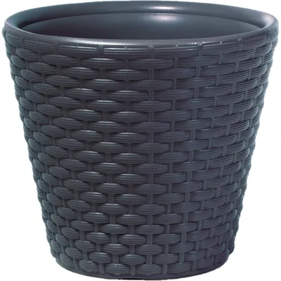 Produktbild von Prosperplast Blumentopf Rato - Rattan - Anthrazit - 19 l - 35 cm
