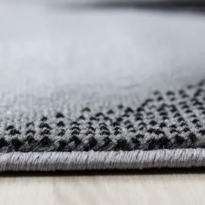 Produktbild von Kurzflor Teppich Pago Läufer, Farbe: Schwarz, Größe:80x300 cm