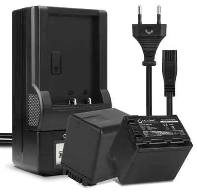 Produktbild von CELLONIC 2x Akku für Kamera Kompatibel mit Panasonic HC-V180, HC-V777, HC-V380, VW-VBT190 - (4040mAh, 3.7V) + Ladegerät