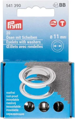 Obrázek produktu pro Prym 541390, Kroužek, Mosaz, Stříbrná, 1,1 cm, 20 kusů, Krabice
