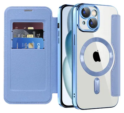 Obrázok produktu pre Techsuit - SmartMag Book puzdro na iPhone 15 - svetlomodré
