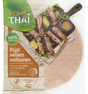 Obrázok produktu pre Koh Thai Volkoren Rijstpapier 100 g - Bezlepkový, vegánsky, všestranný na jarné závitky a sushi