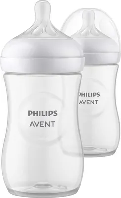 Image de Biberons Bébé, PHILIPS AVENT Natural 3.0, Anti-colique, 260 ml, AirFree, Tétine Forme Sein, Lot de 2, Blanc