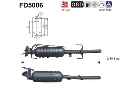 Obrázek produktu pro Filtr Pevných Částic Dpf Kat. Mazda 6 2,0Di (Rf5C Rf7J) Euro 4