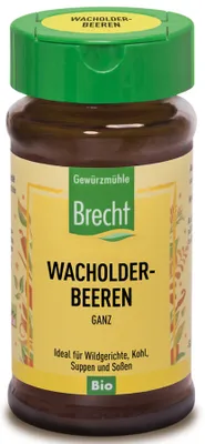 Produktbild von Brecht Gewürzmühle Wacholderbeeren ganz Glas 25g,