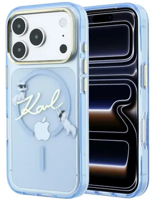 Obrázok produktu pre Kryt Karl Lagerfeld Script Logo MagSafe pre iPhone 18 Pro / 17 Pro, svetlomodrej farby