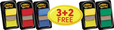 Obrázek produktu pro Post-it 680-P5 Samolepicí fixy Post-it Standard, 25,4 x 43,2 mm, 3+2