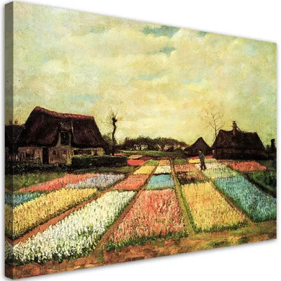 Produktbild von Leinwandbild  Blumenfelder - V. van Gogh 90x60 Feeby Bunt bild für die wand bereit zum aufhängen