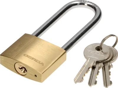 Immagine prodotto di KOTARBAU® Lucchetto in ottone 40 mm Lucchetto universale con grillo esteso Lucchetto Serratura a grillo Protezione antieffrazione Serratura solida temprata